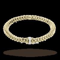 Fope 18ct Yellow Gold 0.1 Carat Diamond Set Wild Rose Bracelet