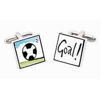 football goal ceramic cufflinks