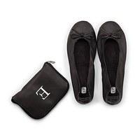 Foldable Flats Pocket Shoes - Black - Medium