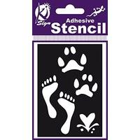 Footsteps Air Brush Adhesive Stencil