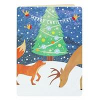 fox amp reindeer merry christmas card pack