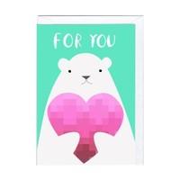 \'For You\' Polar Bear Card