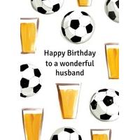 football and beer personalised relation birthday card