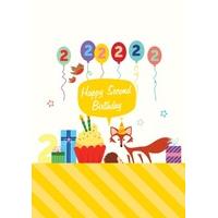 fox 2 birthday card
