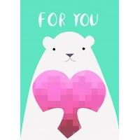 for you bear valentines day card ja1097