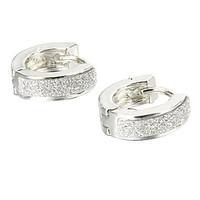 For Boyfriend Fashion Glitter Silver Titanium Steel Stud Earrings (1 Pair) Jewelry Christmas Gifts
