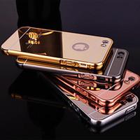 For iPhone 7 Plus New Plating Mirror Back with Metal Frame Phone Case for iPhone 5/5S