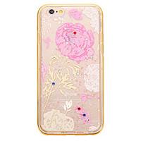 For Rhinestone / Plating / Frosted / Translucent / Pattern Case Back Cover Case Flower Soft TPU for Apple iPhone 6 6s Plus SE 5S 5