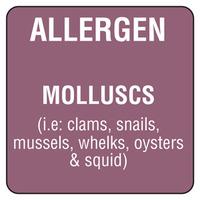 Food Allergen Labels Molluscs (Roll of 500)