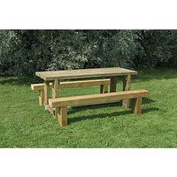 Forest Garden Sleeper Bench and Table Set 1.2m