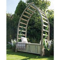 Forest Garden Whitby Gothic Slatted Arbour - 1540 x 760 mm