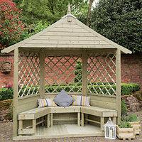 forest garden half burford lattice arbour 2810 x 1240 mm