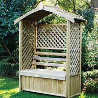 forest garden lyon lattice arbour 1560 x 670 mm