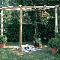 forest garden radial timber pergola 2750 x 2750 mm