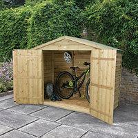 Forest Garden Overlap Timber Bike Store Pressure Treated - 7 x 3 ft