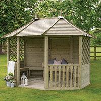 Forest Garden Burford Timber Pavillion with Assembly - 3590 x 2810 mm
