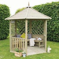 Forest Garden Burford Lattice Panel Timber Gazebo - 2810 x 2450 mm