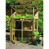 Forest Garden Mini Natural Timber Softwood Frame Greenhouse - 2 x 4 ft