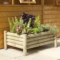 forest raised log planter