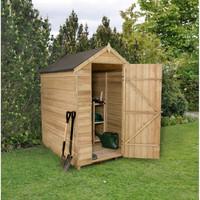 Forest Garden 4x6 Overlap Pressure Treated Apex Shed without Windows