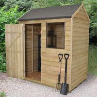 Forest Garden 6x4 Overlap Pressure Treated Reverse Apex Shed