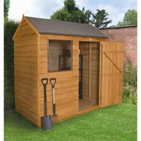 Forest Garden 6x4 Overlap Dip Treated Reverse Apex Shed