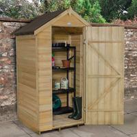 Forest Garden 4x3 Overlap Pressure Treated Apex Shed without Windows with Installation