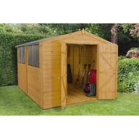 forest garden 8x10 shiplap dip treated double door apex shed with inst ...
