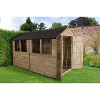 Forest Garden 6x10 Overlap Pressure Treated Double Door Apex Shed with Installation