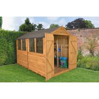Forest Garden 8x10 Overlap Dip Treated Double Door Apex Shed with Installation
