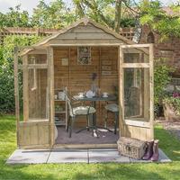 forest oakley summerhouse overlap pressure treated 8x6 assembled