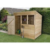Forest Garden 7x5 Overlap Pressure Treated Pent Shed with Installation