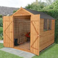 Forest Garden 6x8 Overlap Dip Treated Double Door Apex Shed with Installation