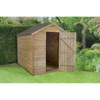 Forest Garden 6x8 Overlap Pressure Treated Apex Shed No Window with Installation
