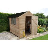 forest garden 6x8 overlap pressure treated apex shed onduline roof wit ...