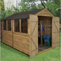 Forest Garden 8x10 Overlap Pressure Treated Double Door Apex Shed with Installation