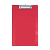 Fold Over Clipboard (Foolscap) with Pocket and Pen Holder (Red)