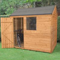 forest garden 8x6 overlap dip treated reverse apex shed with installat ...