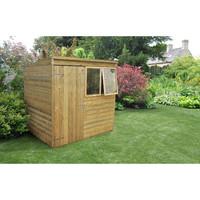 Forest Garden 7x5 Tongue and Groove Pressure Treated Pent Shed with Installation