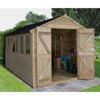 Forest 12ft x 8ft Apex Shiplap Pressure Treated Double Door Shed