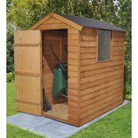 forest 6ft x 4ft apex overlap dip treated shed with easy fit roof