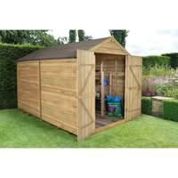 Forest Garden 8x10 Overlap Pressure Treated Double Door Apex Shed without Windows with Installation