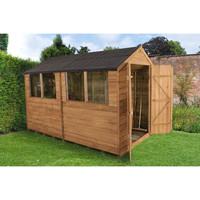 forest garden 6x10 overlap dip treated double door apex shed with inst ...