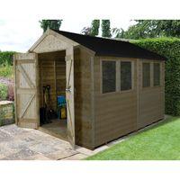 Forest 10ft x 8ft Apex Shiplap Pressure Treated Double Door Shed
