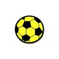 football embroidered iron on motif applique 55mm x 55mm yellow black