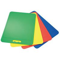 four coloured chopping boards and four free chopping mats