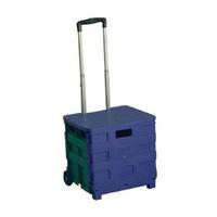 Folding Container Trolley With Lid Blue Green 379531