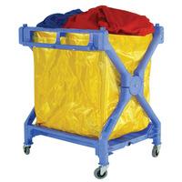Folding laundry trolley with PVC bag