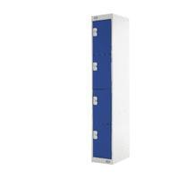 Four Compartment Locker Blue Door 300mm Deep MC00019