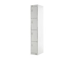 four compartment locker light grey door 300mm deep mc00020